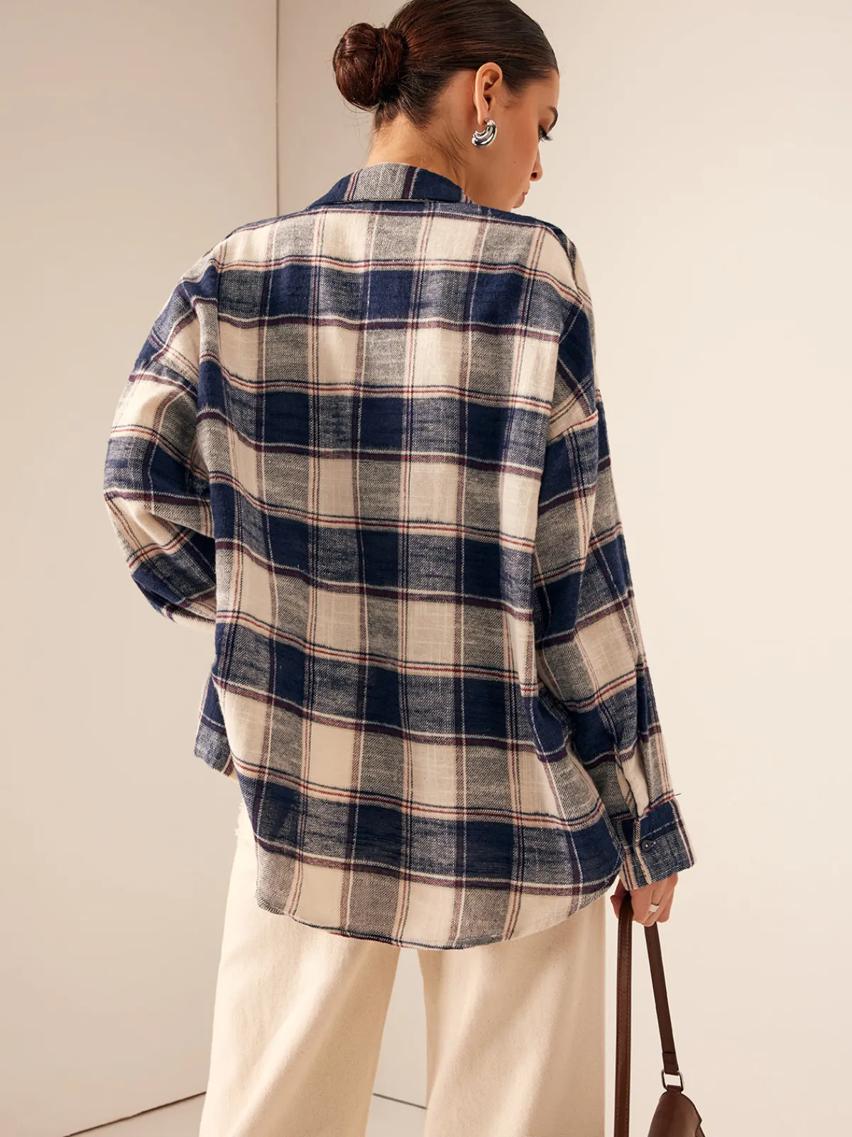 Hot Vintage Cotton Plaid Polo Shirt Blouses & Shirts|Tops