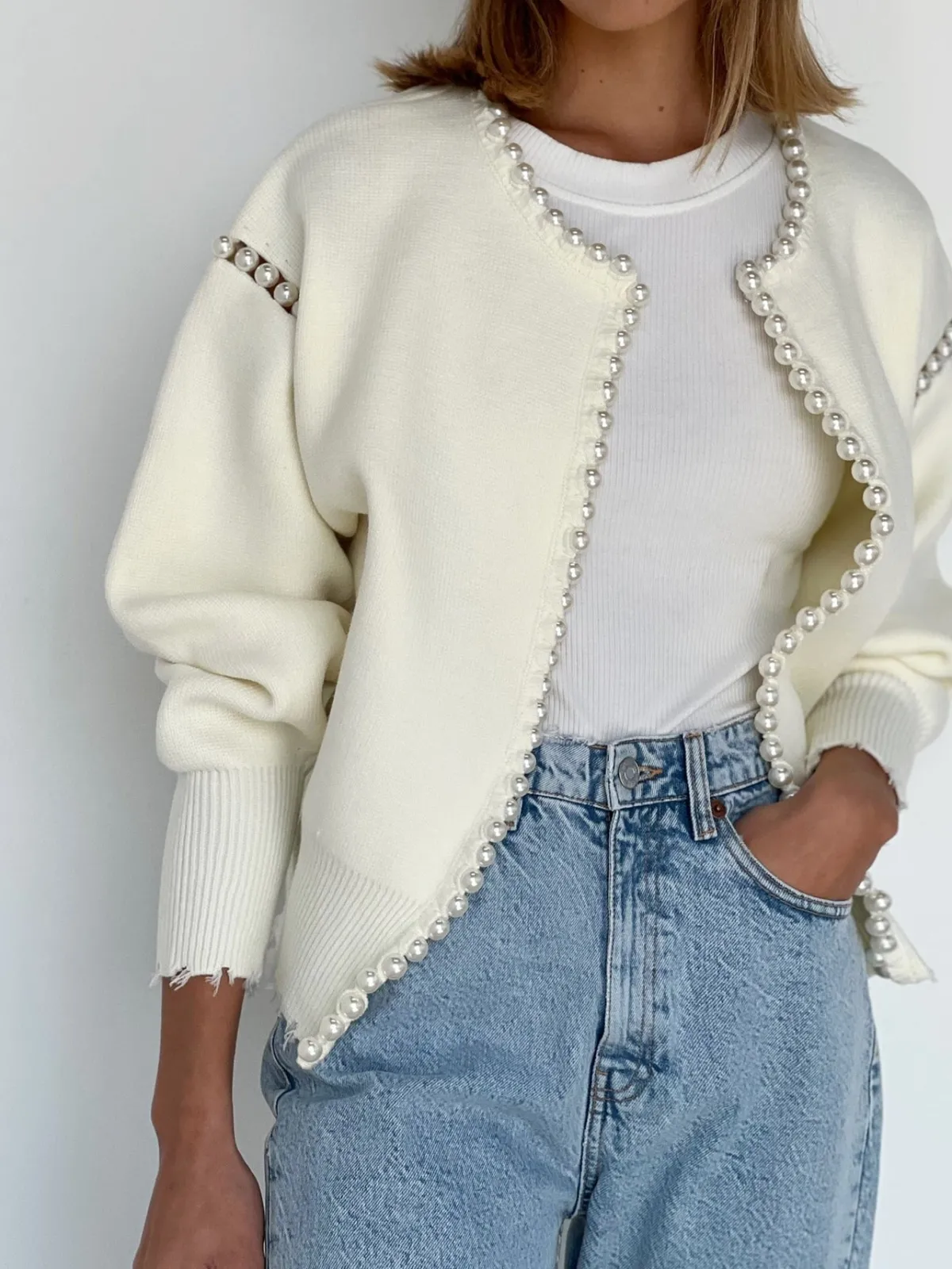 Online Vintage Pearl Edge Cardigan Cardigans|Sweaters & Cardigans