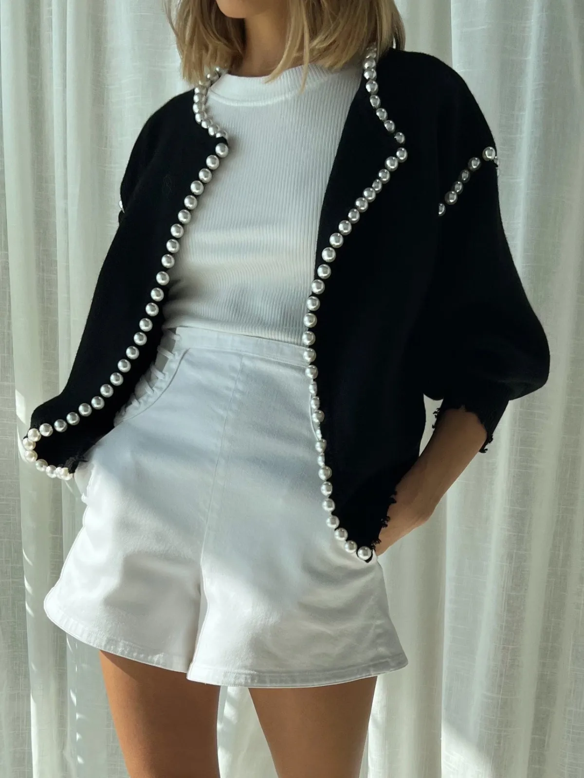 Online Vintage Pearl Edge Cardigan Cardigans|Sweaters & Cardigans
