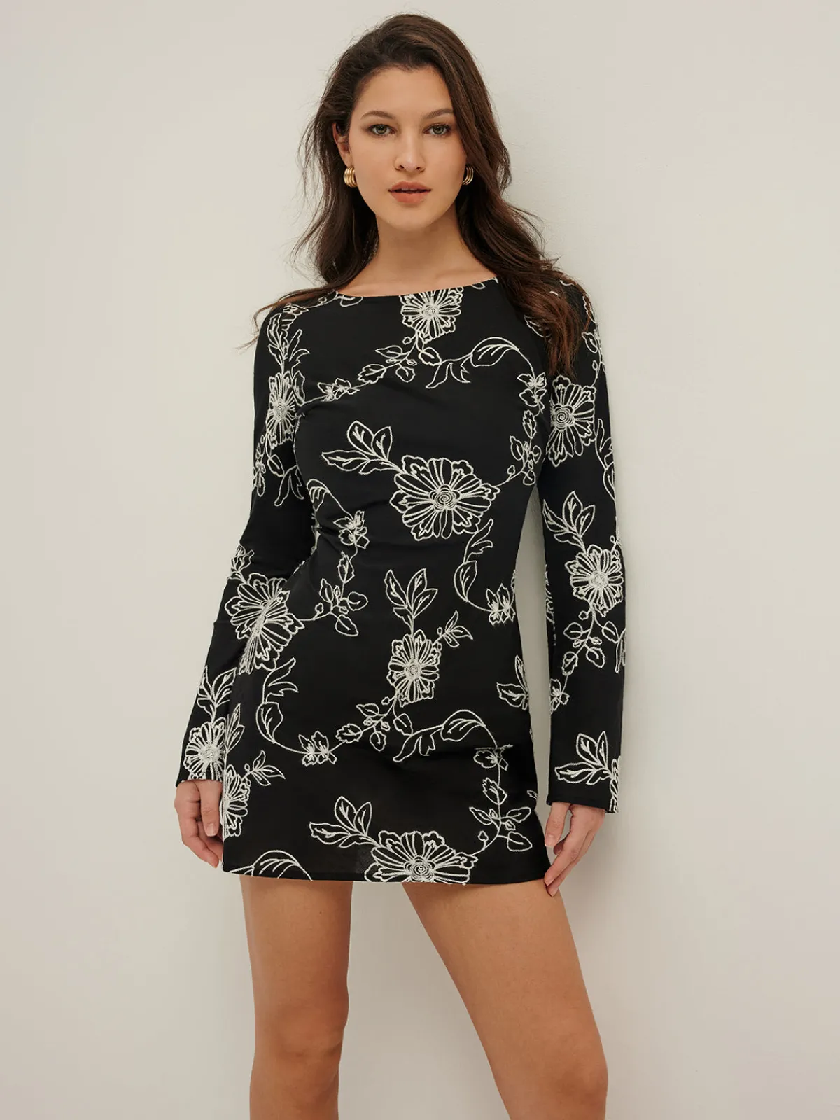 Sale Vintage Pure Cotton Jacquard Dress Black Dresses|Casual Dresses