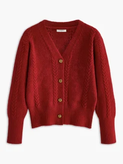 Hot V-Neck Metal Breasted Stretch Cardigan Cardigans|Sweaters & Cardigans