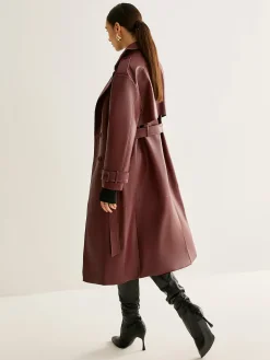 Sale Windproof PU Leather Long Jacket Outerwear|Jackets