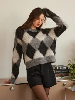 Outlet Wool-Blend Color Block Cozy Sweater Sweater Tops|Sweaters & Cardigans