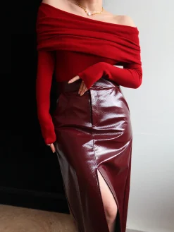 Wool-Blend Elegant Ruched Slim Sweater Sweater Tops|Sweaters & Cardigans