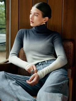 Discount Wool-Blend Ombre Slim Knit Top Sweater Tops|Sweaters & Cardigans