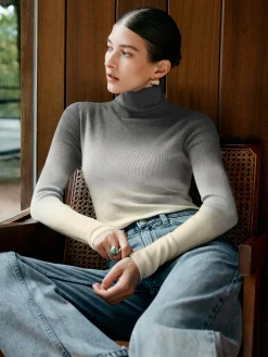 Discount Wool-Blend Ombre Slim Knit Top Sweater Tops|Sweaters & Cardigans