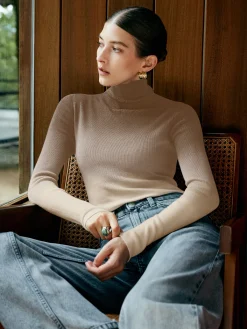 Discount Wool-Blend Ombre Slim Knit Top Sweater Tops|Sweaters & Cardigans