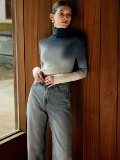 Discount Wool-Blend Ombre Slim Knit Top Sweater Tops|Sweaters & Cardigans