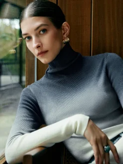 Discount Wool-Blend Ombre Slim Knit Top Sweater Tops|Sweaters & Cardigans