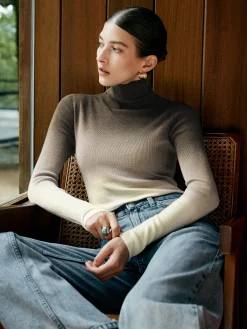 Discount Wool-Blend Ombre Slim Knit Top Sweater Tops|Sweaters & Cardigans