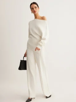 New Wool-Blend Piping Pants Pants|Knitwear