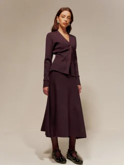 Clearance Wool-Blend Plain Sweater Skirt Skirts