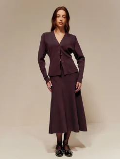 Clearance Wool-Blend Plain Sweater Skirt Skirts