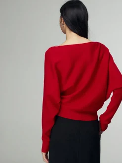 Sale Wool-Blend Straight Neck Knit Top Sweater Tops|Sweaters & Cardigans