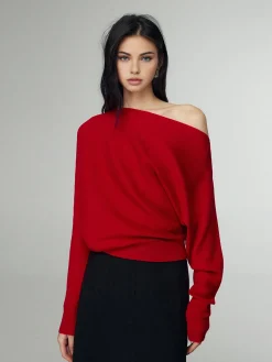Online Wool-Blend Straight Neck Knit Top Sweater Tops|Sweaters & Cardigans